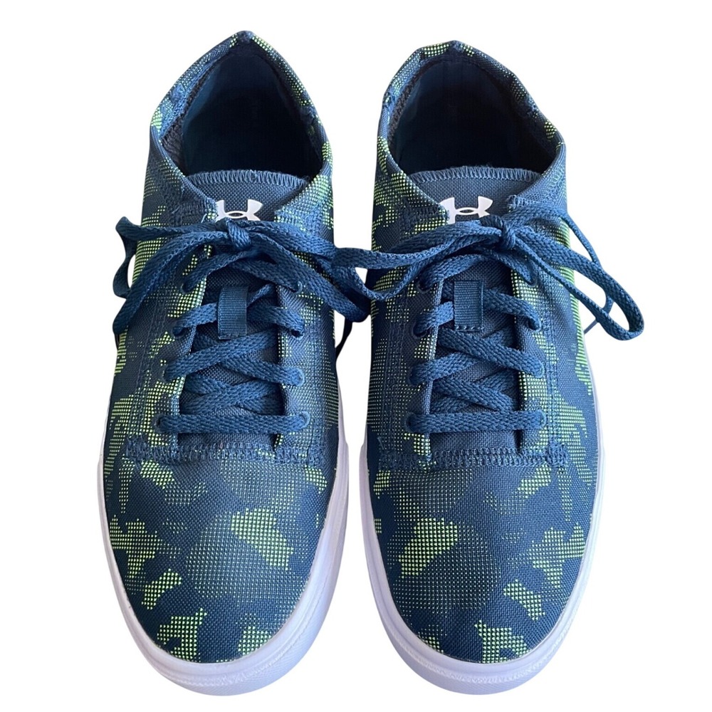 Under Armour Street Encounter IV Blue Lime Camo Sneakers 1303509-918 Youth 6Y